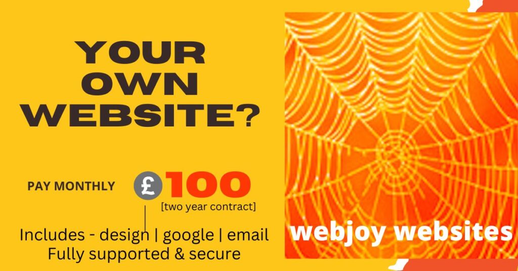 Your own website – £45 per month [minimum 24 month contract]